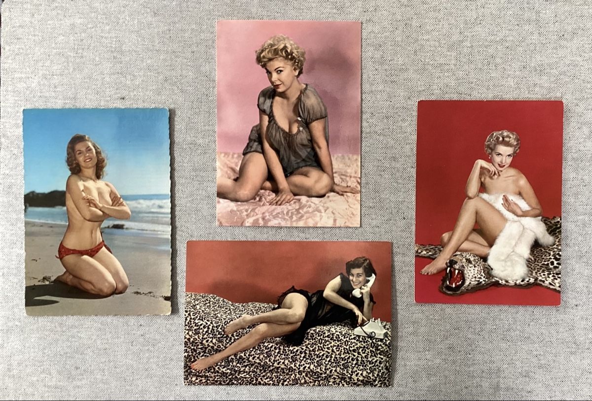 Cartoline postali: 4 Vintage Pin-up Postkarten 1 – Usato da Reinach BL venduto da Linda013