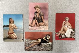4 Vintage Pin-up Postkarten 1