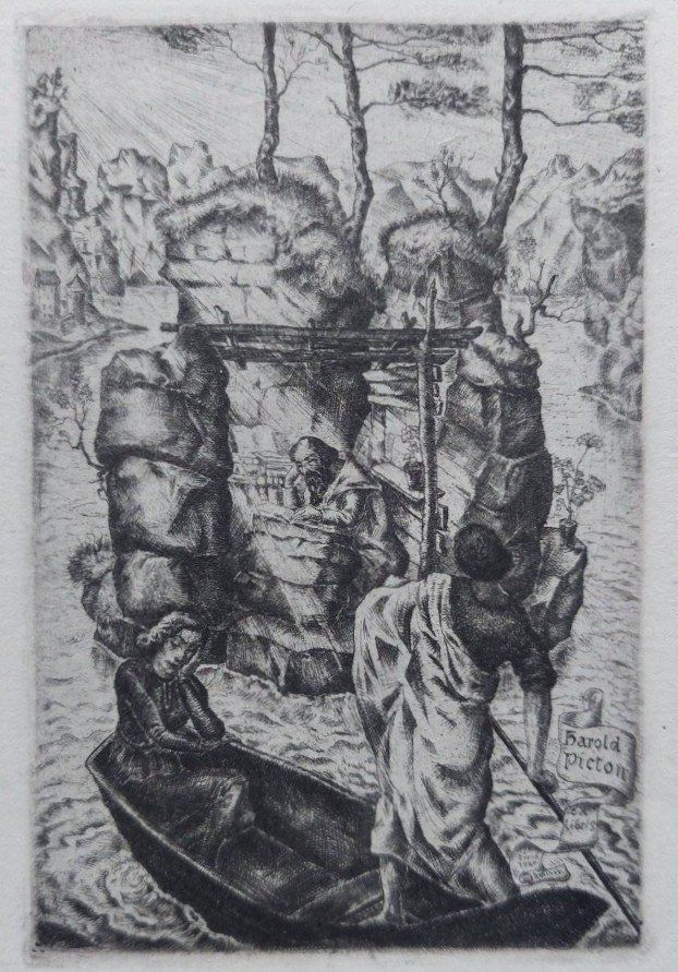Dipinti: Exlibris Gregor Rabinovitch - Original Radierung 1920 – Usato da Obfelden venduto da Exlibris-Art