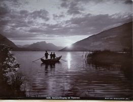 Vintage Wehrli, Sonnenuntergang Thunersee, Thun, 16 x 22 cm