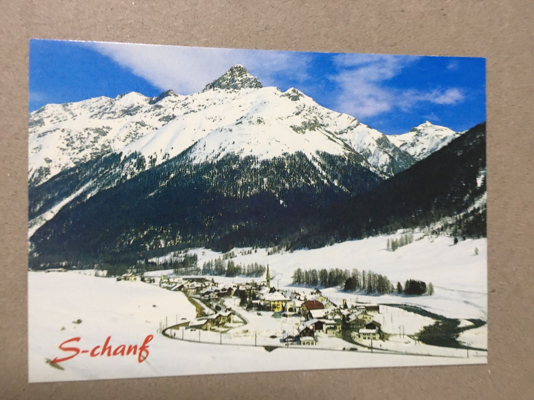 Ansichtskarten: AK S-chanf Graubünden Gesamtansicht Winter – Gebraucht aus Küttigen von Melisch1000