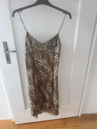 Valentino Miss V Kleid Leo-Print mit Pailletten Gr. 42/44