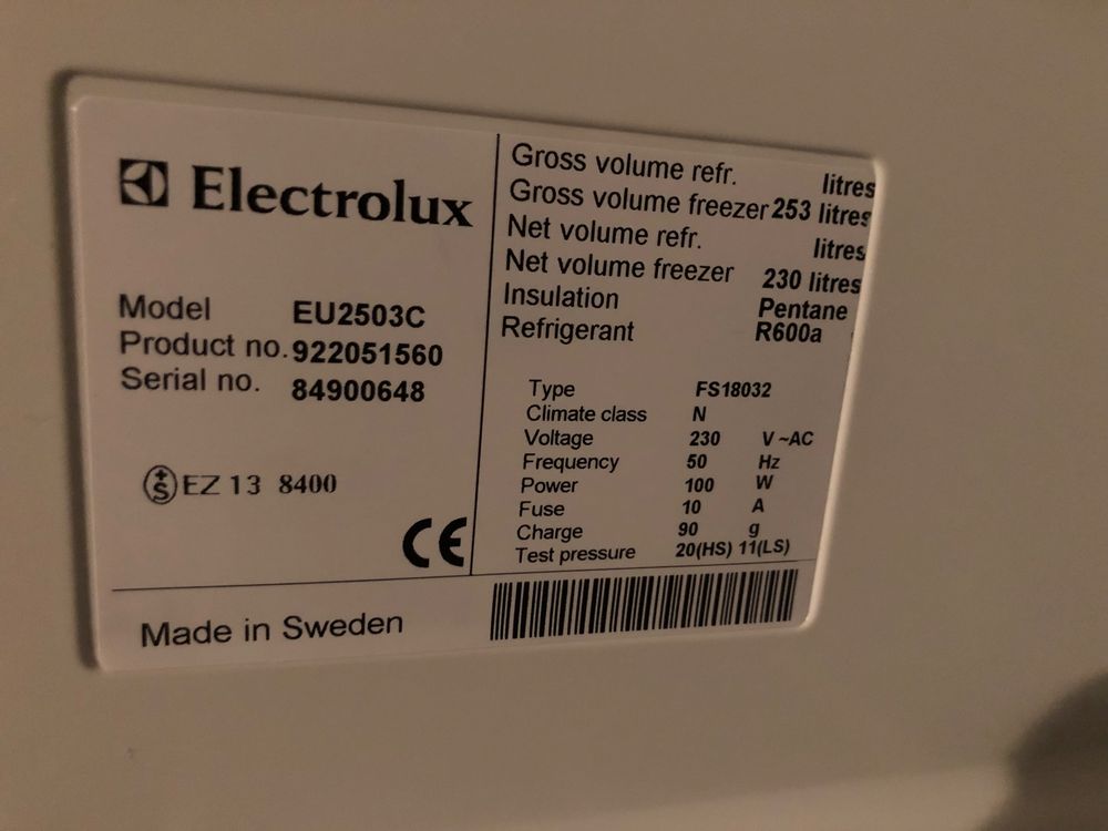Gefrierschrank Electrolux 230 Liter