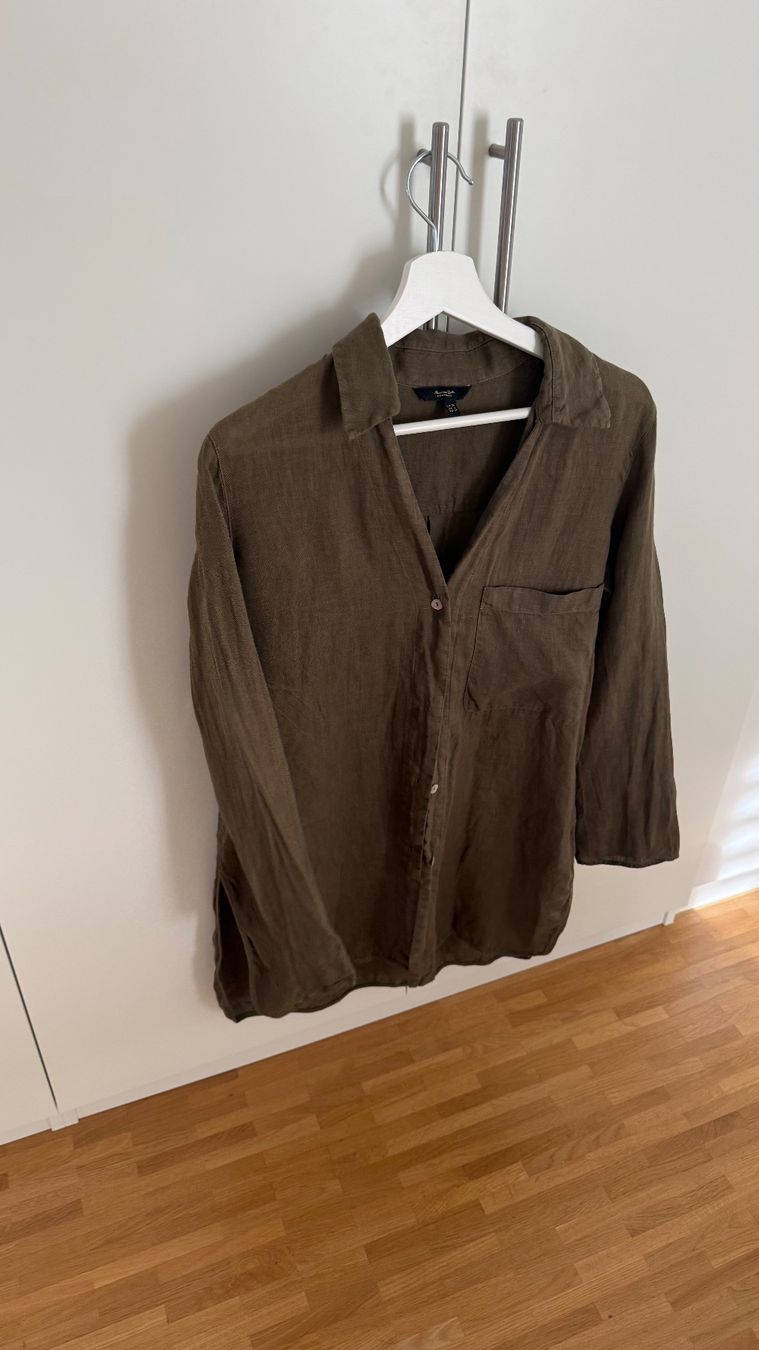 Massimo Dutti Chemisiers: Leinenbluse Massimo Dutti olive Grösse 34 NEU – D'occasion à Zürich par mma_j8t6 1