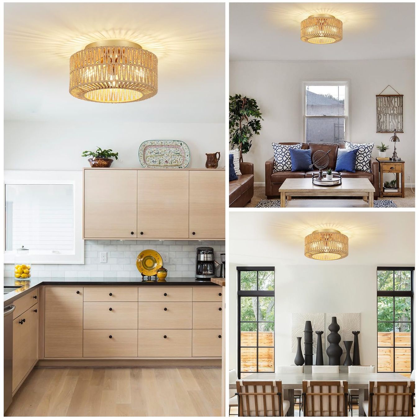 Lampadari & plafoniere: Deckenleuchte Deckenlampe Rattanlampe 3 flammig mit E27 – Nuovo e nell'imballaggio originale da Dörflingen venduto da Nixhub 7