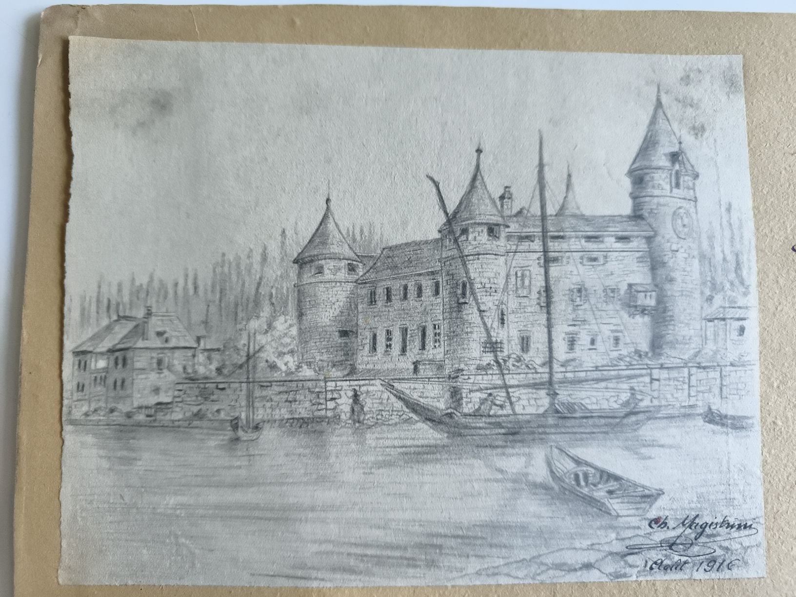 Dipinti: Chateau Morges dessin1916 – Usato da Prilly venduto da jor_x27s 1