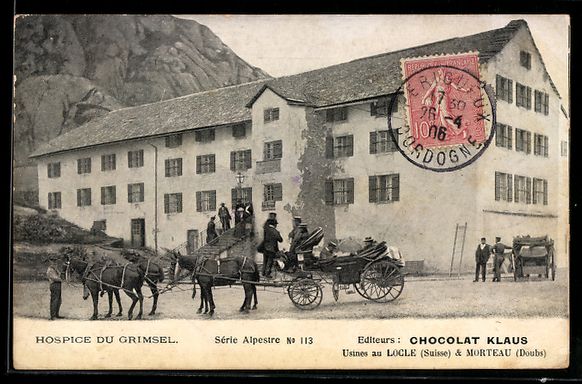Cartes postales: AK Grimsel, Hospiz mit Postkutsche, 1906 – D'occasion à Berlin par bartko-reher