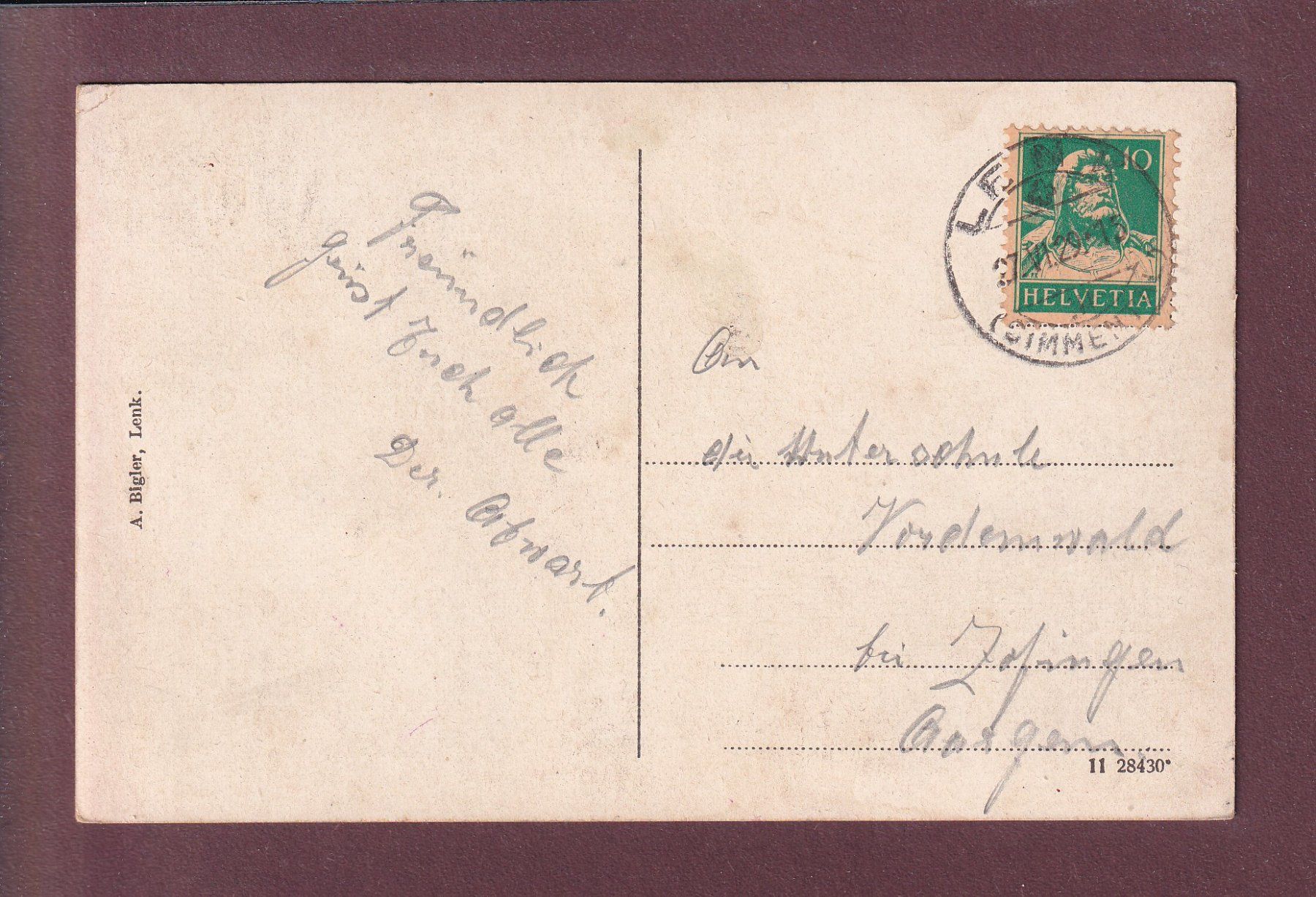 Ansichtskarten: LENK - Fluhsee - 1929 – Gebraucht aus Pully von nicecards 1