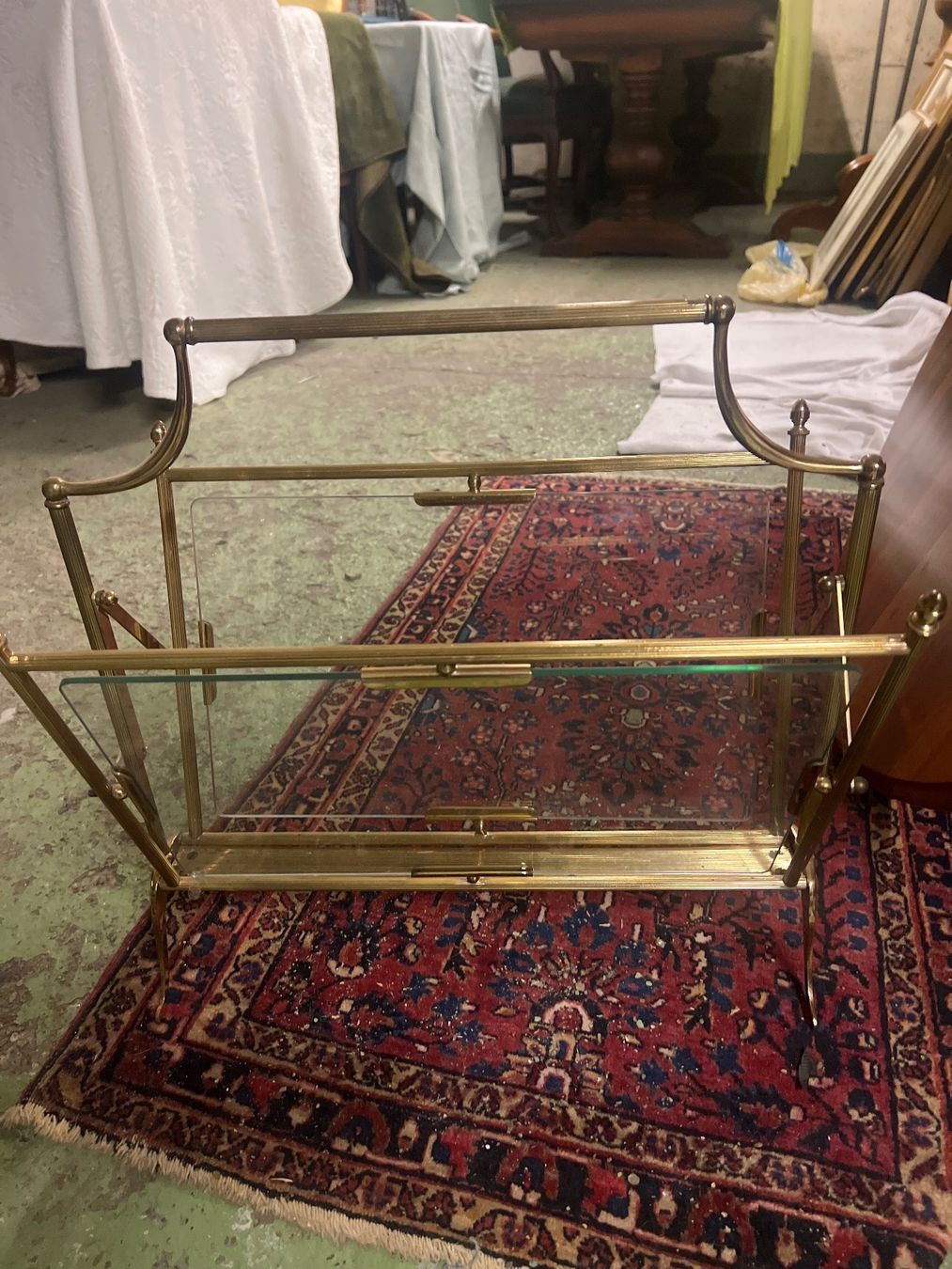Sonstiges für Haushalt & Wohnen: Vintage Messing und Glas Zeitungsständer – Gebraucht aus Rorschach von TimelessTrading 1