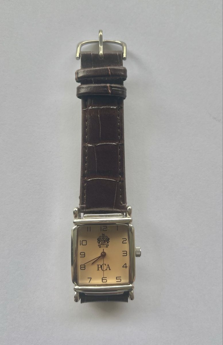 Uhren: Montre PCA rectangulaire avec bracelet cuir marron – Neu (gemäss Beschreibung) aus Chavornay von MD_77 1