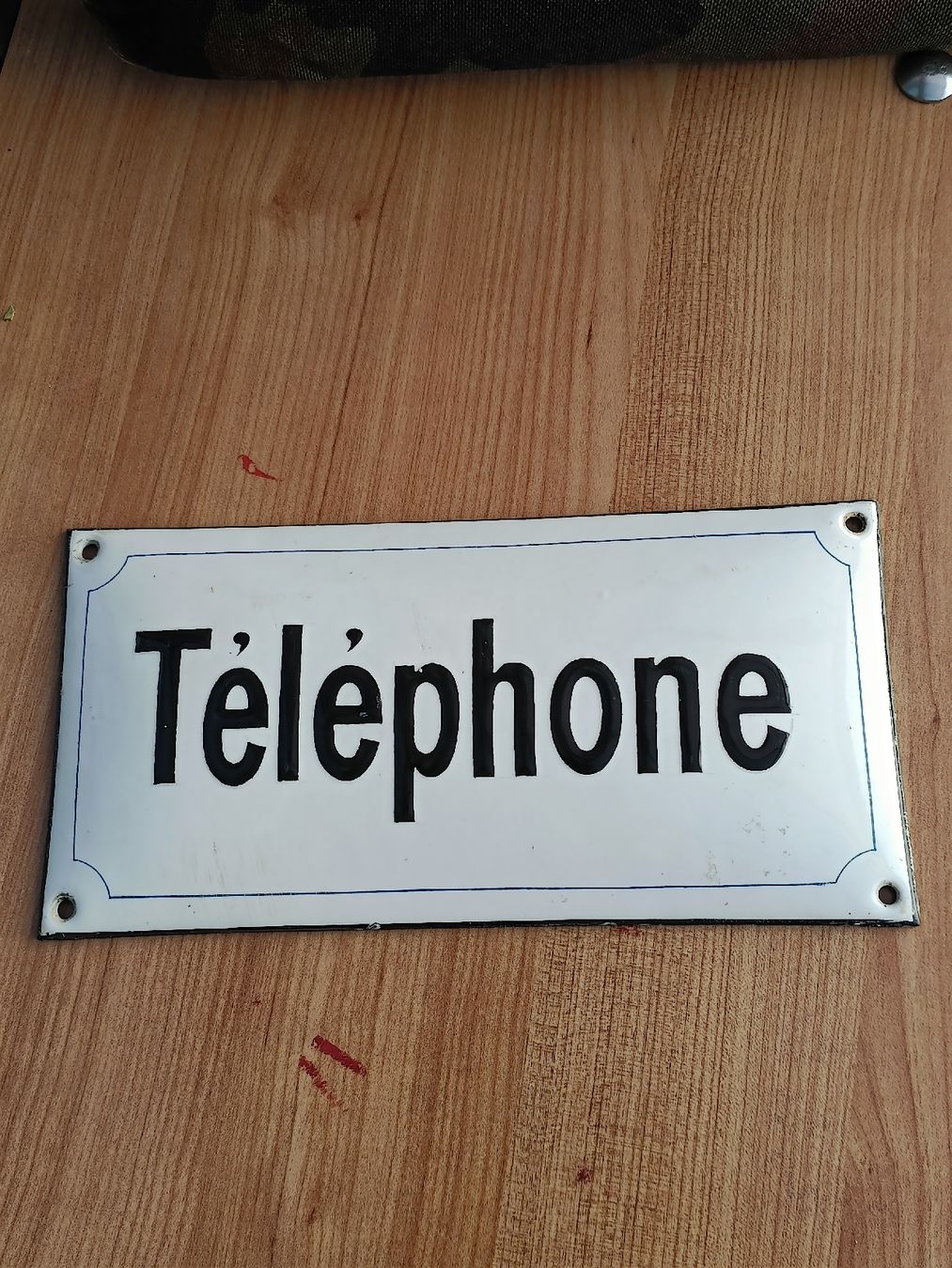 Insegne: Emaille Schild / Telephone - gewölbte Form ca. 1920 – Usato da Brugg AG venduto da Ente015