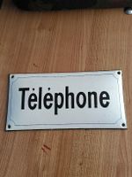 Emaille Schild / Telephone - gewölbte Form ca. 1920