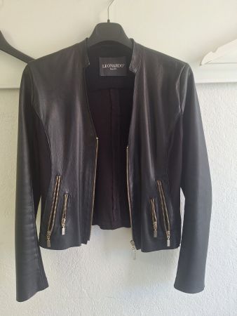 Leichte kurze Lederjacke tailliert, Leonardo Gr. S