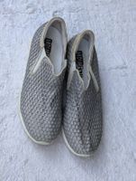 Damenschuhe Grösse 40 Slip-on silber Glitzer Made in Italy