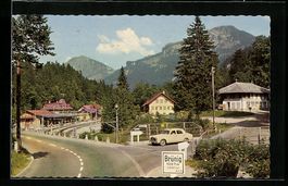 Brünig, Strassenpartie mit Bahnhalteste