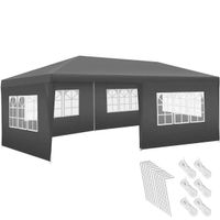 Pavillon 6x3m mit 5 Seitenteilen wasserdicht KANTORA