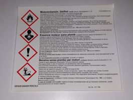 10x Warn Aufkleber Motorbenzin NEU