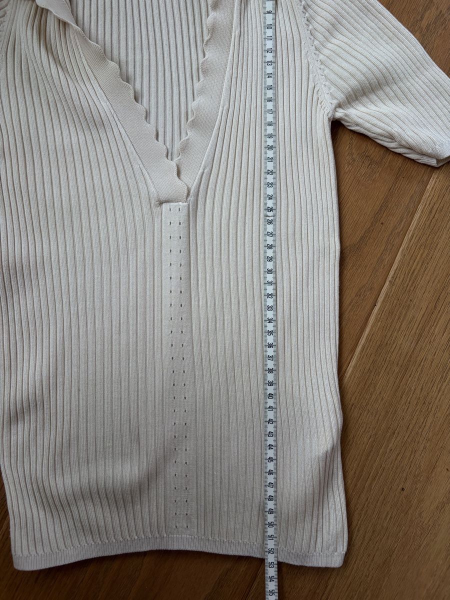 Sandro Top: Sandro Paris Stricktop Kurzarm beige Gr.0 Top Zustand – Usato da Wädenswil venduto da Iana32 4