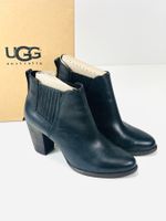 UGG Leder-Stiefeletten "Poppy" Schwarz – Gr. 39.5 (US 8.5)