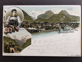 Ansichtskarte Interlaken   Berner Oberland  1897  Brünig