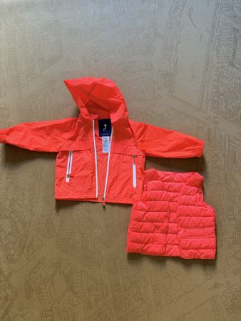 Kinder Jacke Regenweste Jacadi Paris Grösse 88 cm orange