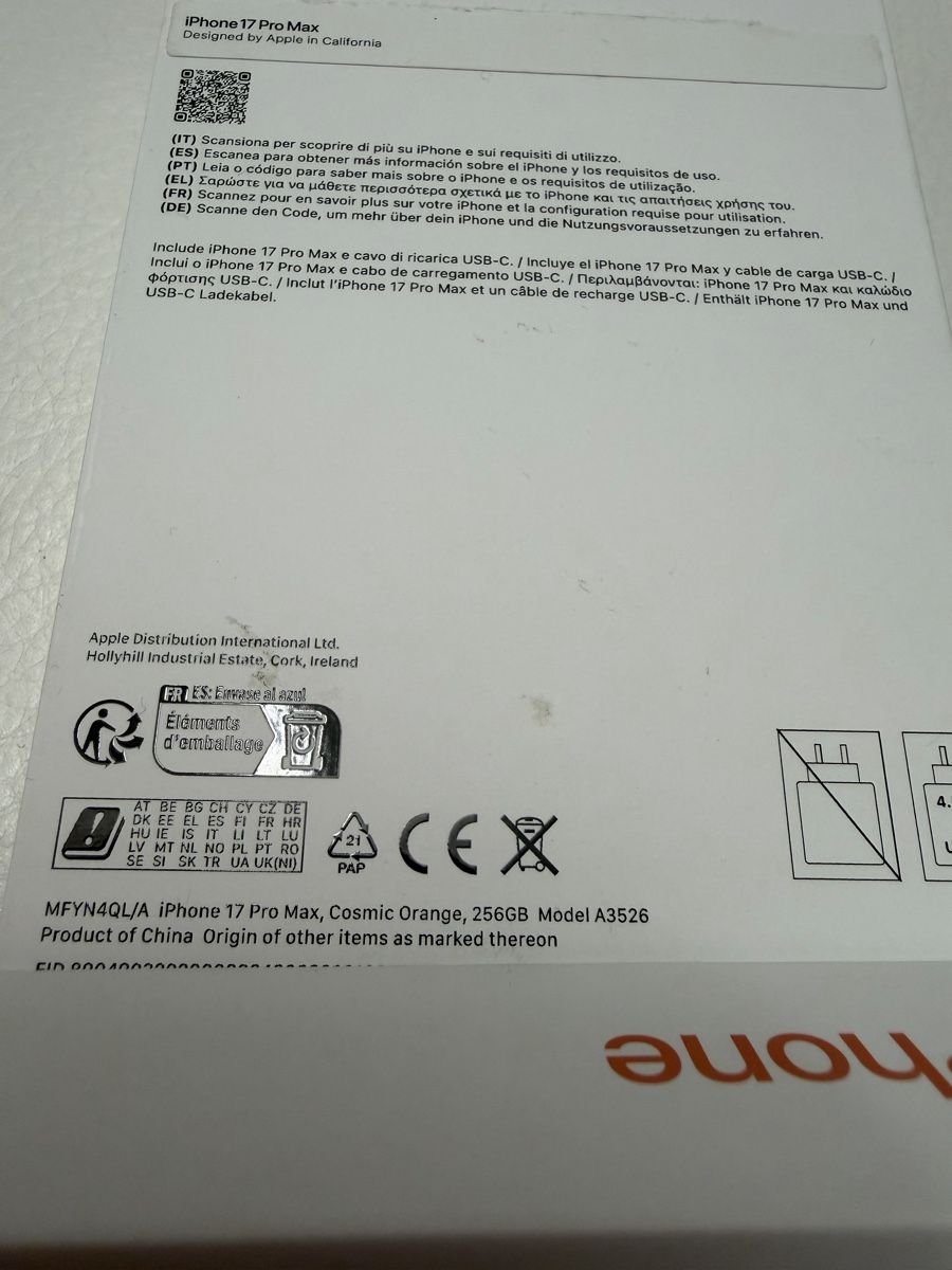 Apple Telefoni cellulari / Smartphones: iPhone 17 Pro Max 256GB  – Nuovo e nell'imballaggio originale da Winterthur venduto da EasyRS 3