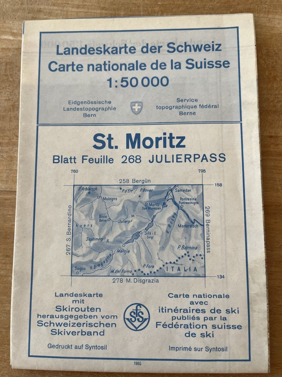 Landkarten & Atlanten: St moritz landkarte 1965 – Gebraucht aus Aesch BL von shuja01