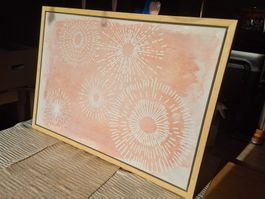Wandbild, Kunst, Deko, Wohnen, Farbe: Lachs/Weiss