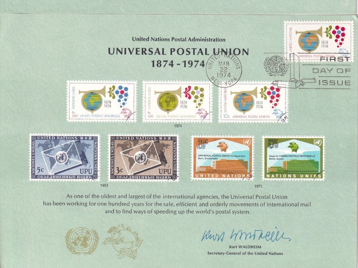 Tutti i francobolli: UNO 1974, 2x Universal Postal Union FDC – Nuovo (secondo la descrizione) da Castione venduto da Rx-stamps 3