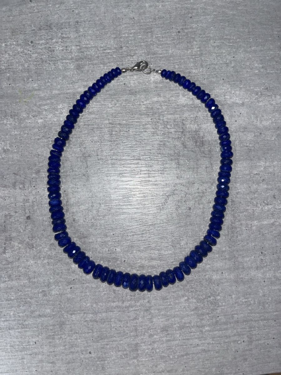 Catenine: Edle Lapislazuli Buttons Kette mit Silberverschluss – Nuovo (secondo la descrizione) da Richterswil venduto da Nic_s 1