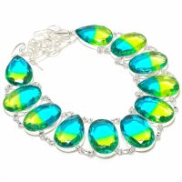 Bi-Color Tourmaline Gemstone Handmade 925 Sterling Silver