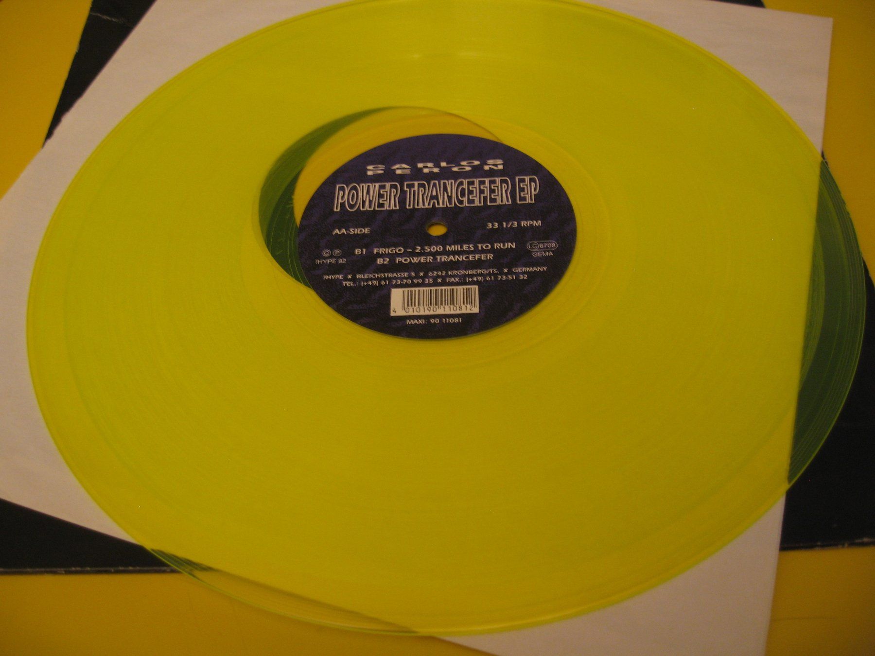 Schallplatten: Carlos Peron - 1992 - Power Trancefer EP – Gebraucht aus Zürich von Hikikomori 3