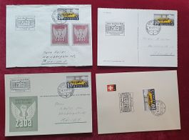 ZABA Zürich 1942, Briefmarken Ausstellung - 4 Belege