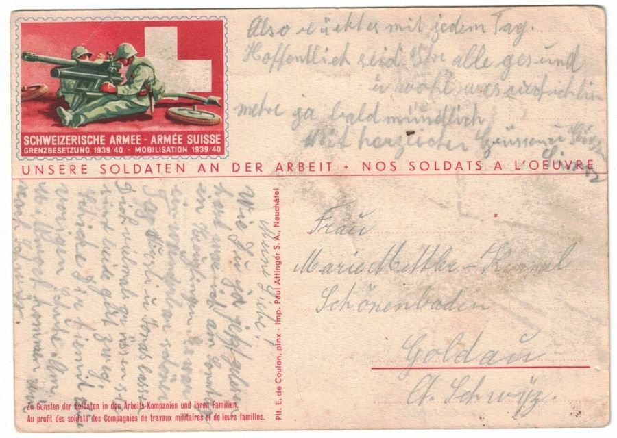 Cartes postales: Grenzbesetzung 39/40, Stop-Bunker Einfallstrasse – D'occasion à Frauenfeld par POML 1