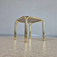 Vintage Glas Metall Side Table Beistelltisch kleiner Tisch