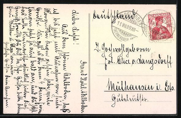 Cartoline postali: Adelboden, Gesamtansicht mit Wildstrubel – Usato da Berlin venduto da bartko-reher 1
