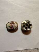Antiker Pillendose Konvolut 2 Stck. Metall Emaille Perlmutt