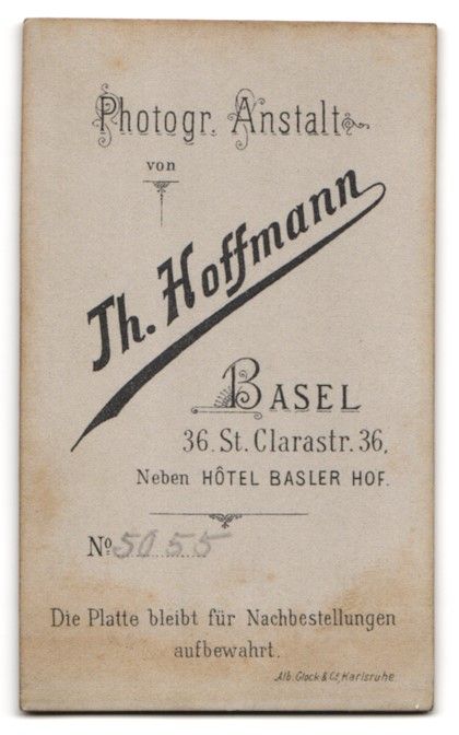 Fotografie & Manifesti: Fotografie Th. Hoffmann, Basel, Clarastr – Usato da Berlin venduto da bartko-reher 1