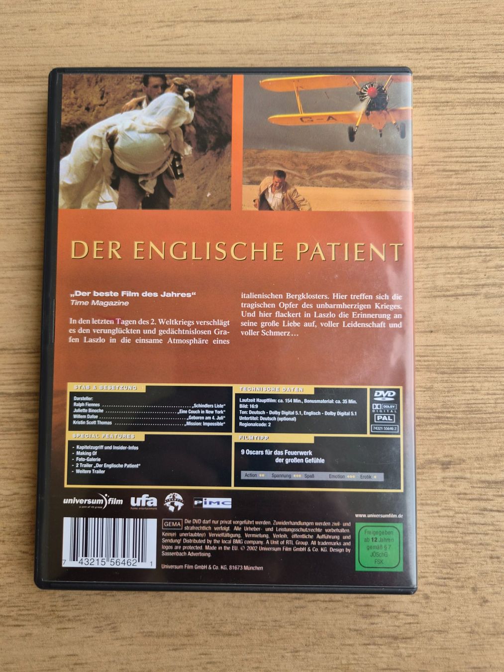 Tutti i DVDs: DVD "Der Englische Patient" – Usato da Diegten venduto da herala 1