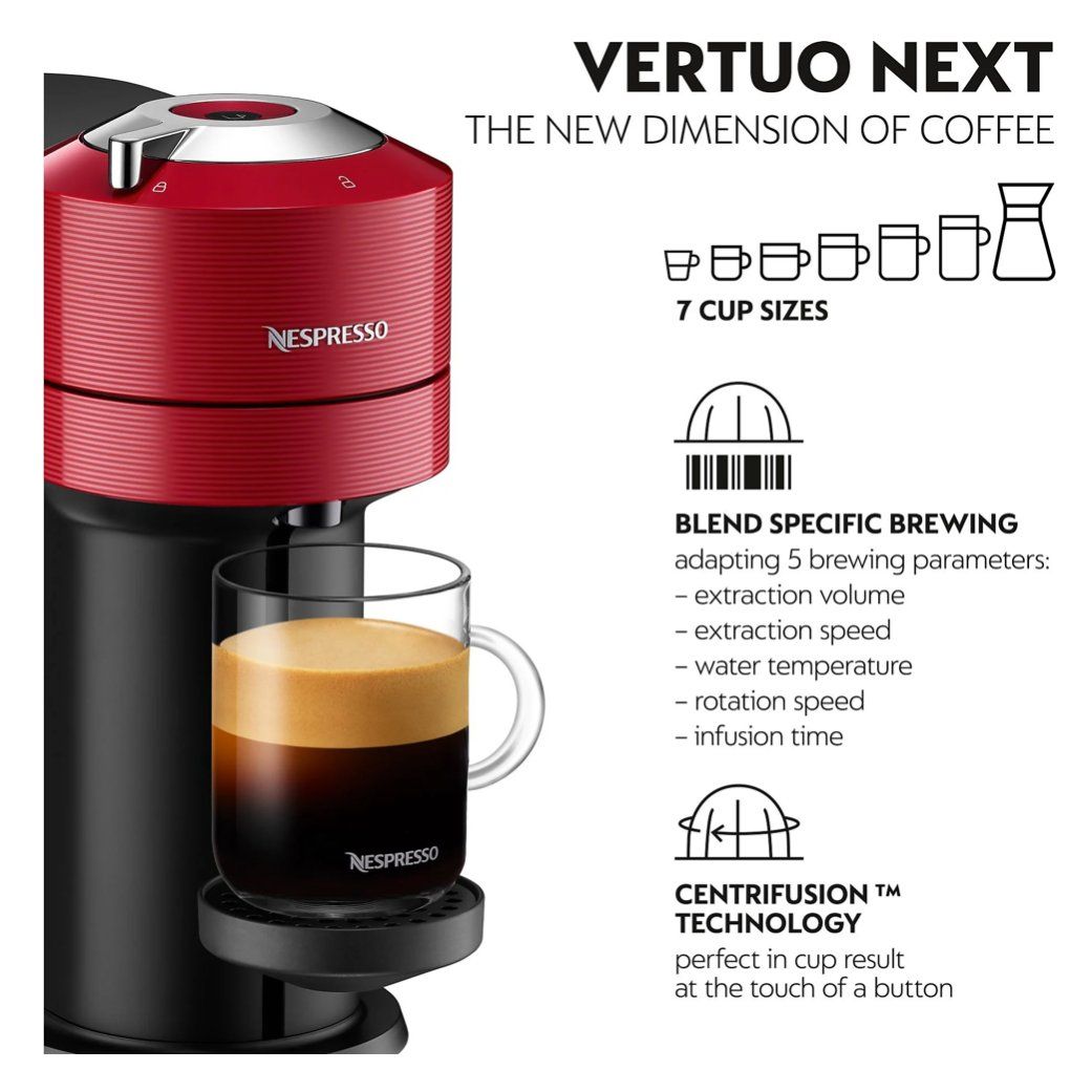 Krups Macchine per caffè & Macchine per espresso: NESPRESSO VERTUO KRUPS Next, Cherry Red ... – Nuovo e nell'imballaggio originale da Chur venduto da Lotti12 1