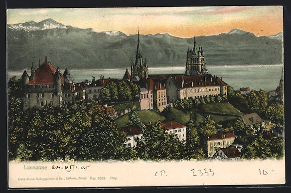 Ansichtskarten: Lausanne, Teilansicht gegen eine Bergket – Gebraucht aus Berlin von bartko-reher