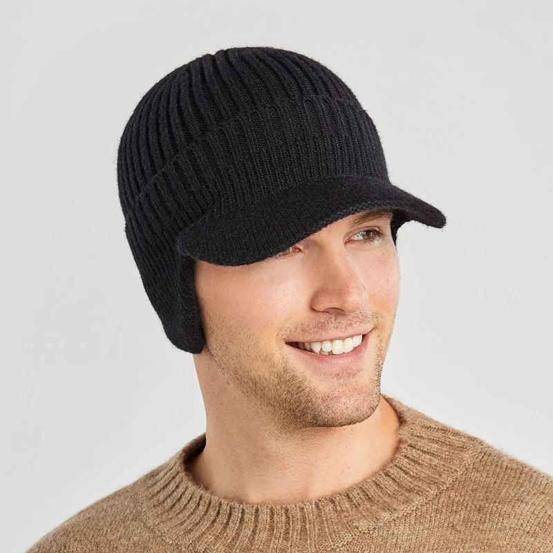 Copricapi, berretti & cappellini: WARME WINTERKAPPE - STRICK MÜTZE EARFLAP - WINTER KAPPE – Nuovo e nell'imballaggio originale da Kriens venduto da swissgadget 1