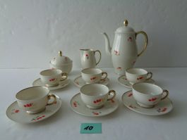 Mokkaservice Langenthal 17-teilig mit Goldrand - Vintage