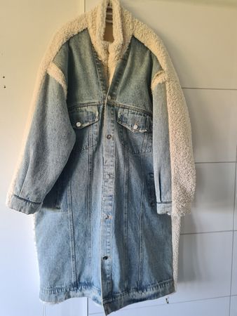 Fashion Nova Jeansmantel mit Teddyfell XL, Winter ❄️