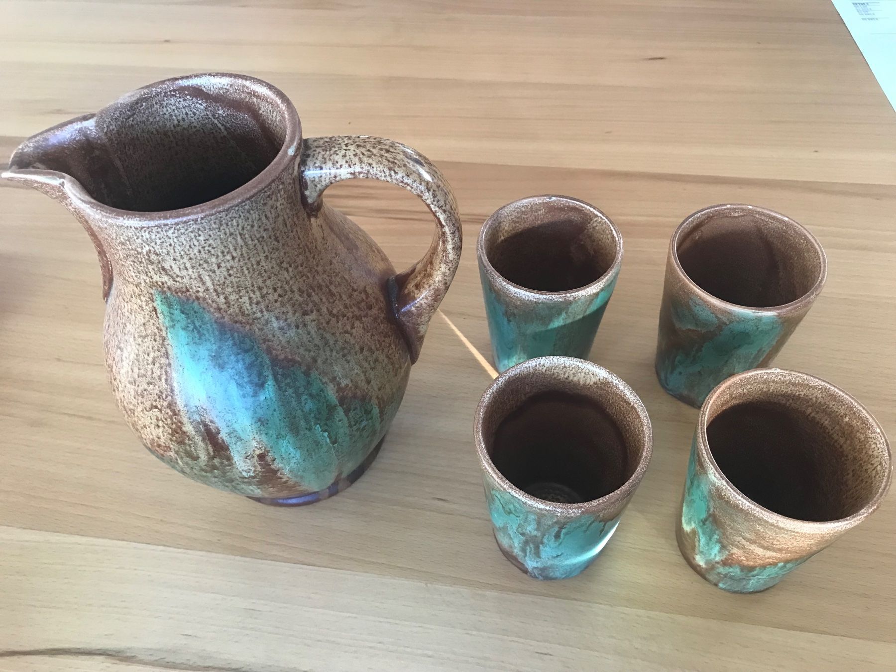 Set di piatti: Mostkrug mit 4 Becher – Usato da Nesselnbach venduto da Goodprice3