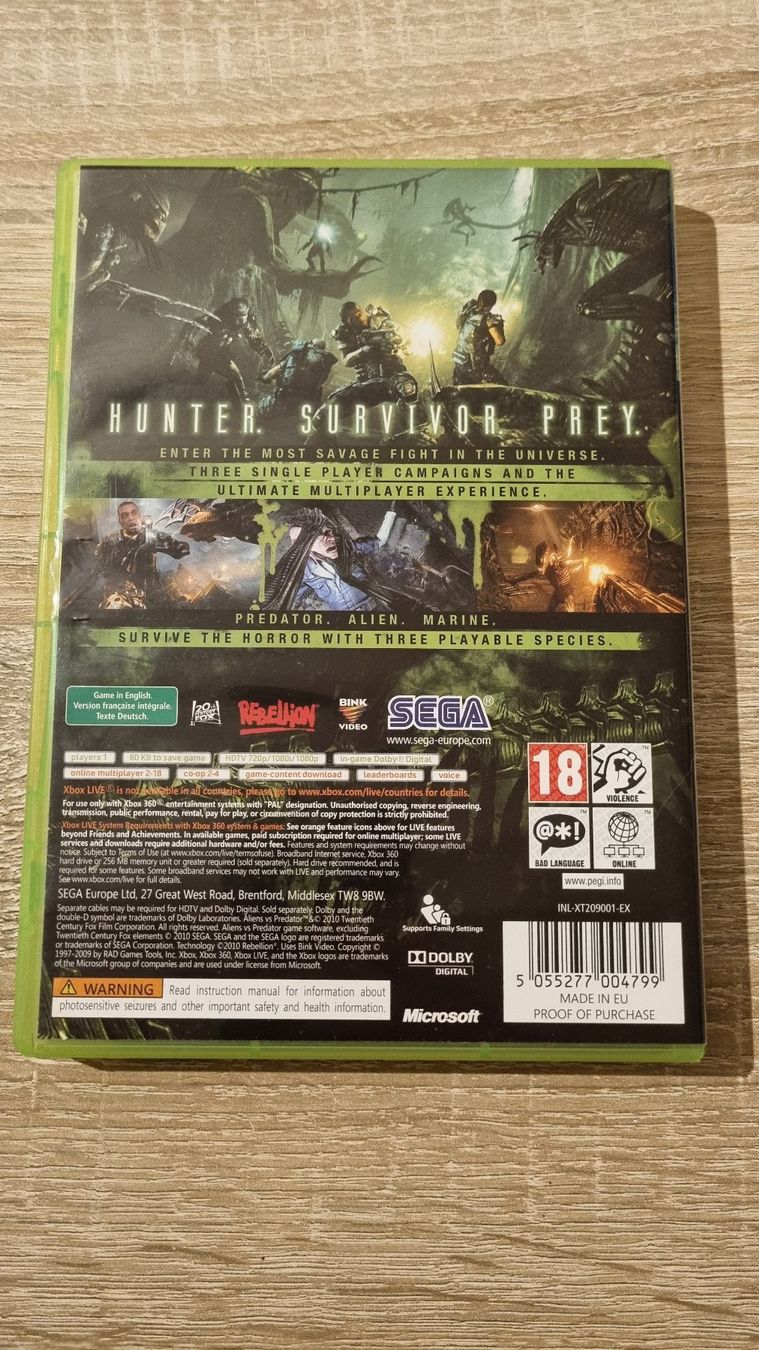 Spiele: Aliens vs Predator – Gebraucht aus Hagenbuch ZH von lecterr55 2