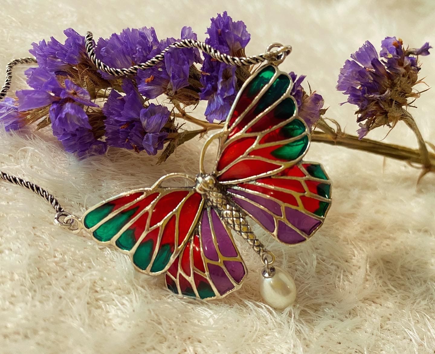 Ketten: Halskette Schmetterling 925 Sterling Silver mit Perle – Neu (gemäss Beschreibung) aus Zürich von LIBELLA13 1