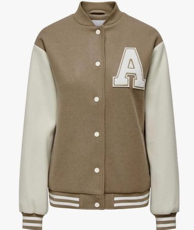 Blouson Bomber Jacket Femme Only, taupe, taille XS oversize