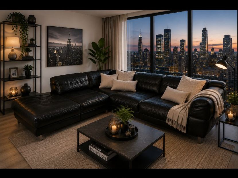 Sofas: Schwarzes Designer Ecksofa aus hochwertigem Leder sehrrobust – Gebraucht aus Menzingen von vannessa.studer 4