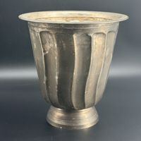 Seau à champagn en métal argenté, 25cm, patine d'usage